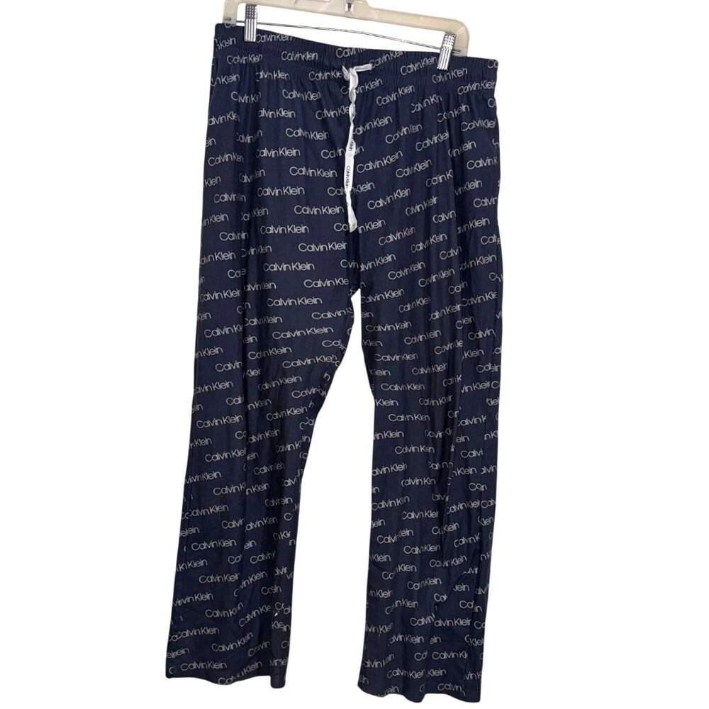 Calvin Klein Mens Navy Lounge Pants With Elastic Waist & Drawstring